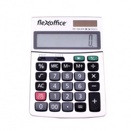 Számológép, asztali, 12 számjegy, FLEXOFFICE "FO-CAL02S", ezüst