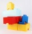 Tárolódoboz, fiókos, LEGO "Brick", sárga